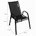 CHEFGASTRO Gartenstuhl 4er Set stapelbar mit Armlehnen & hohe Rückenlehne HxBxT 93x69x61cm Sitzhöhe 43cm In- & Outdoor Metall Schwarz Stapelstuhl Balkonstühle Hochlehner Gartenstühle