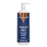 VALQUER Champú Cabello Liso Fórmula Zero | Control del Frizz, Hidratación y Brillo Natural | Suavidad con Cápsulas de Algodón, Fucogel y Vitaminas | Vegano | 1 L
