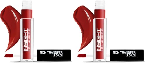 Image of INSIGHT Non Transfer Lip Color - Divine Wine | Waterproof| Matte Finish| Transfer & Smudge Proof| Lightweight| 12 Hr Wear| Highly Pigmented 4 ml (Pack of 2)