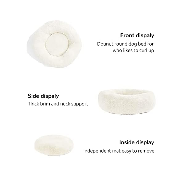 HACHIKITTY Dog Beds Calming Donut Cuddler, Puppy Dog Beds Large Dogs, Indoor Dog Calming Beds – Bild 5