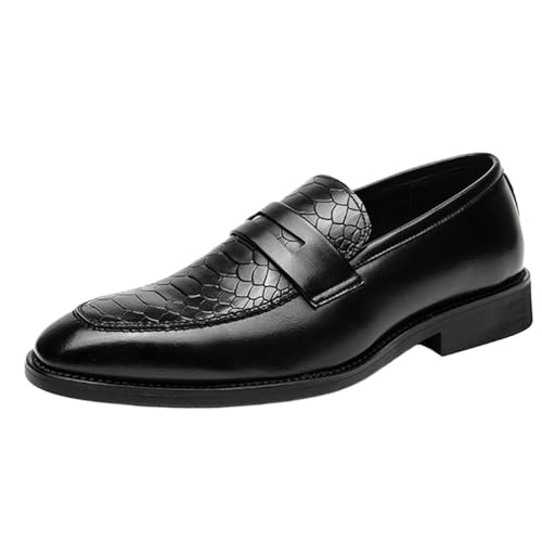 Mens Oxford Shoes Spanish Leather Casual Slip-on Plain Toe Business Anti-Slip Dress Loafers