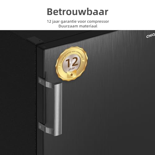CHiQ Vrieskast 166 l, diepvriezer met dynamische koelfunctie, verwisselbare deuraanslag, zwart roestvrij staal, 144 cm hoog, 12 jaar garantie op de compressor - Afbeelding 8