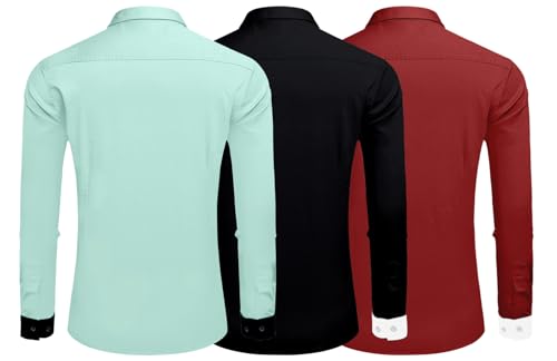 Image of ROYALSCOUT Combo of Men's Regular Fit Cotton Polyester Blend Casual Shirt (Pack of 3)