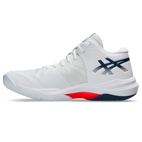ASICS ASICS Men's Sky Elite FlyteFoam Mid Top 3 Volleyball Shoes, 14, White/MAKO Blue