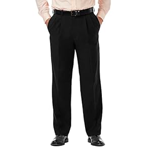 Haggar Men’s Cool 18 Pro Classic Fit Pleat Front Hidden Expandable Waist Pant (Regular and Big & Tall Sizes)
