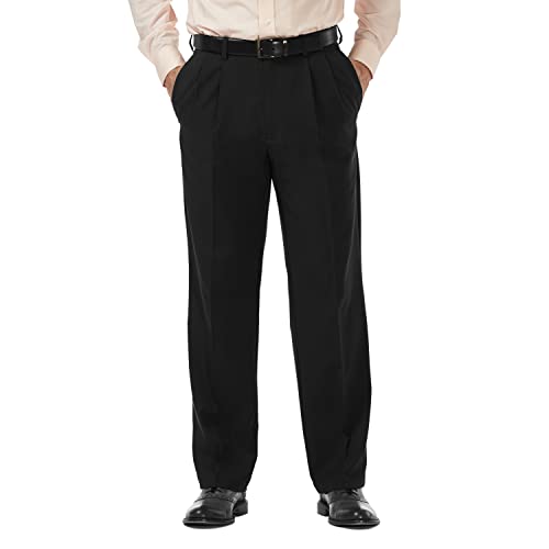 Haggar Men’s Cool 18 Pro Classic Fit Pleat Front Hidden Expandable Waist Pant (Regular and Big & Tall Sizes)