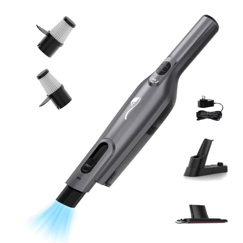 Image of Cordless Handheld Vacuum, Lightweight Portable Hand Vacuum Cleaner with LED Light,Rechargeable Hand Held Vacuum with One-Touch Empty, Powerful Suction for Office, Home,Car, Charcoal