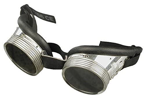 Connex Schweißerbrille Alu - chromfarbig - robust & unverwüstlich - weiche Gesichtsauflage - leichter Glastausch durch Schraubringe - verstellbares Gummiband/Schutzbrille / COXT938752