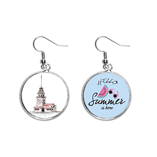 Pendientes de sandía de Estambul joyería de verano para lóbulo