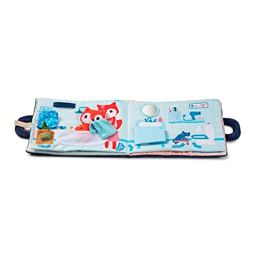 Lilliputiens - Stoff-Aktivitätenbuch - Guten Abend, Kleiner Fuchs - Interaktives Gute-Nacht-Ritual für Kinder mit Zubehör - 28 x 22 cm - Fördert Motorik und Fantasie - Ab 18 Monaten - 83271