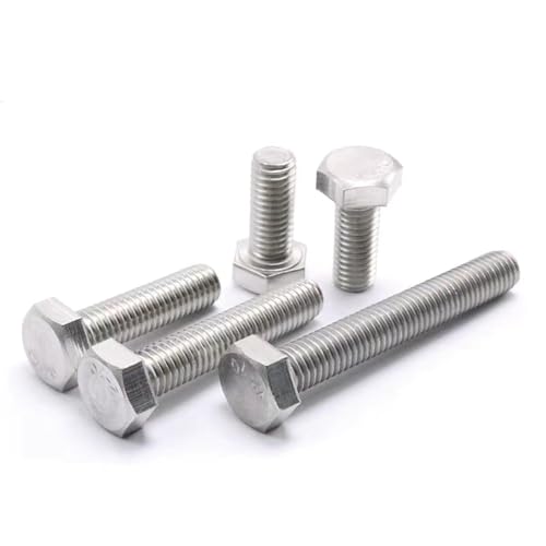 Image of M5-0.8 x 75mm Hex Bolt,Hex Head Screw Bolts A2-70(304) Stainless Steel,DIN933,Fully Threaded Hex Tap Bolts, Plain Finish,10 Pcs