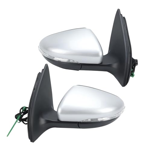 Rétroviseur clignotant intégré pour Golf 6 MK6, miroirs latéraux manuels argentés 6 broches