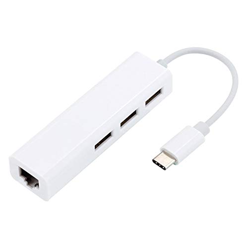 ZengBuks Exquisitamente Diseñado Duradero USB-C USB 3.1 Tipo C A USB Rj45 Ethernet LAN Adapter Hub Cable para Macbook Pc - Blanco