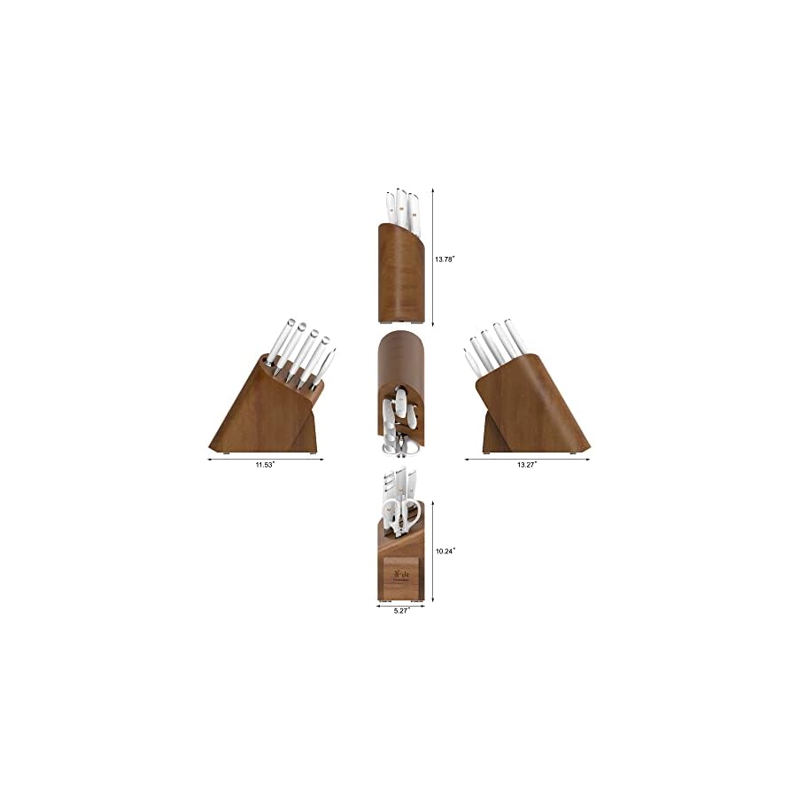 Cangshan L1 Series 7-Piece Cleaver Knife Block Set, Forged German Steel, White, 1027129