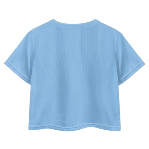 Image of Girl Crop Top Shirts for Summer Cute T Shirts Short Sleeve Tees for Kids 5-16