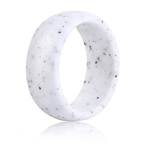 TQQ Silicone Wedding Rings for Men, Upgraded Breathable Rubber Rings, Classic Style, Colorful, Comfortable Fit Silicone Wedding Bands