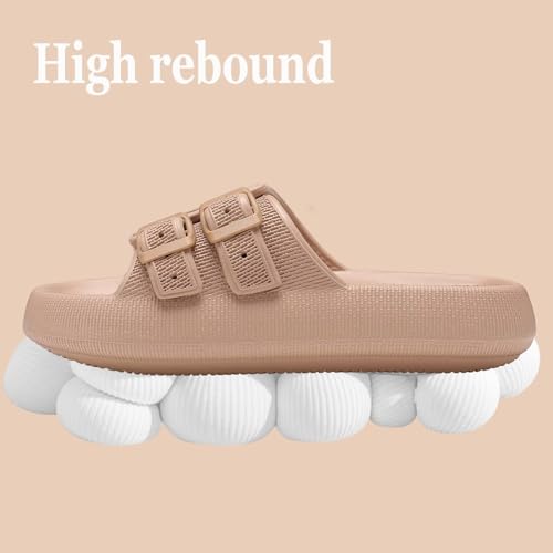 NineCiFun Women's Slide Sandals for Comfortable Soft Cloud Slides - Adjustable Non-Slip Flat Sandals for Women and Men - Slip On Slippers Pillow Slippers2