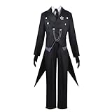 Anime Kuroshitsuji Sebastian Michaelis Cosplay Costume Unisex Uniform Clothes Halloween Set (Black, X-Small)