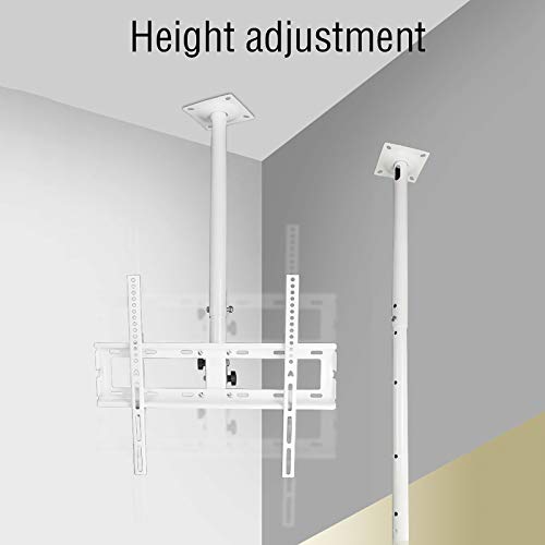 Support TV plafond ou mural blanc 32-55 pouces avec perche réglable - 8