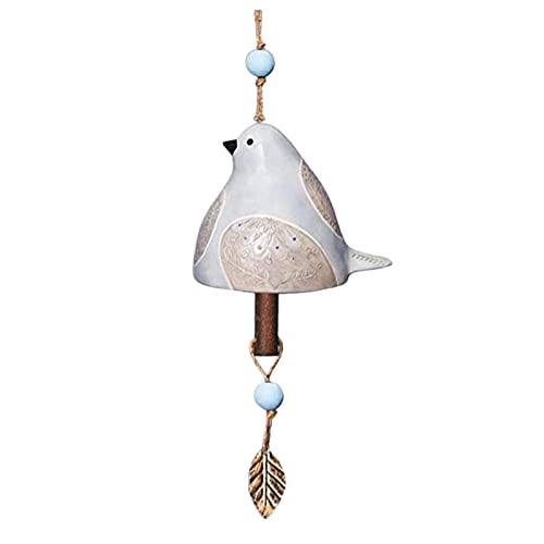 Campanilla de viento para pájaros, decoración de jardín, campanas colgantes pintadas a mano, adornos de jardín colgantes, campanillas de viento de tubo de metal para patio, porche, jardín, patio