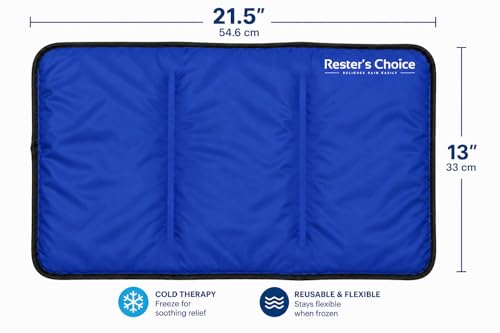 Image of Cold Therapy Gel Pack - Large 13x21.5 inch Ice Pack for Back, Knee, Legs, and Shoulders - Cold Ice Gel Pack Reduces Pain and Swelling from Injury and Surgery - Blue Cold Compress Pack by Rester's Choice