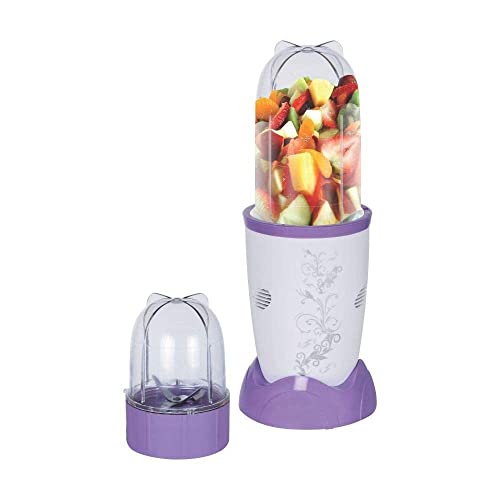 Hometronics Nutri-Mix Juicer | Blender | Chopper | 22000 RPM 400 W Mixer-Grinder | Stainless Steel Blades | 2 Unbreakable Jars with 2 Detachable Blades | 3 Lids (2 JAR, PURPLE)