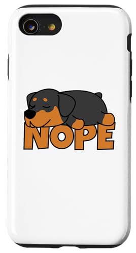 Lazy Rottweiler Cute Dog Nope ���b�g���C���[ �X�}�z�P�[�X iPhone SE (2020) / 7 / 8 �p