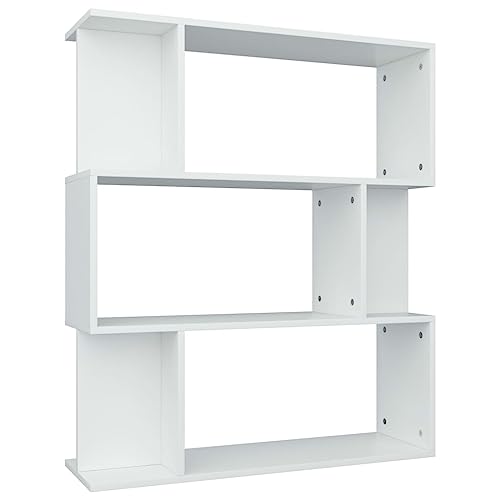 vidaXL Estantería Librería Separador Ambientes Estante Libros Divisor Espacios 3 Niveles 6 Cubos Modulares Grandes y Pequeños Contrachapada Blanco