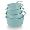 COOK WITH COLOR Mixing Bowls - 4 Piece Nesting Plastic Mixing Bowl Set with Pour Spouts and Handles (Mint Blue) COOK WITH COLOR Mixing Bowls - 4 Piece Nesting Plastic Mixing Bowl Set with Pour Spouts and Handles (Mint Blue)