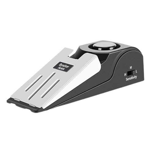 Door Stopper Alarm Wedge - 2 In 1 Portable Security Hotel Safety Door Stopper for Lower Door - Door Stop Alarm with Loud 120Db Siren for Home and Travel