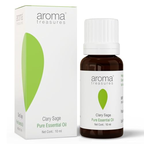 Image of Aroma Treasures Clary Sage essential oil | 100% Pure & Natural Theraputic Essential oil for healthy Skin, body, Aromatherapy - 10ml