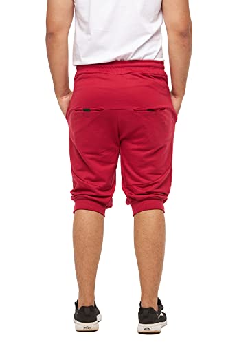 BERMUDA DE MOLETOM MASCULINA SKINNY FITNESS KONOA (as2, alpha, x_l, regular, regular, Vermelho)