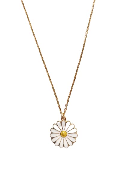 Octagon Hub Fashion White Daisy Pendant Necklace chain for Women and Girls, White Color Flower Pendant Charm Necklace (B0BFT3FQ4S) Amazon Price History, Amazon Price Tracker