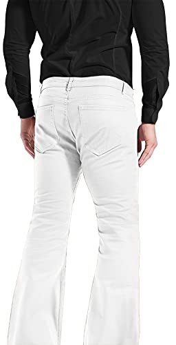 Men's 60s 70s Disco Bell Bottom Relaxed Stretch Vintage Pants Fit Flared Comfort Retro Jeans4