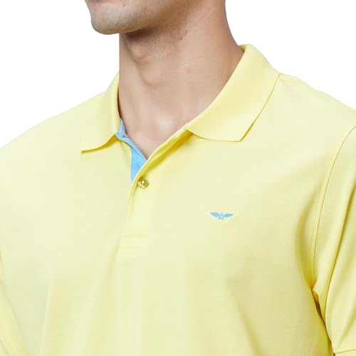 Image of Park Avenue Slim Fit Pure Cotton Print Pattern Polo Neck Casual T-Shirt