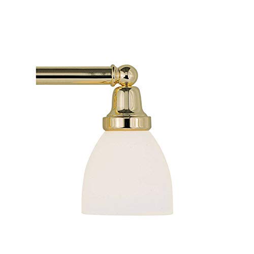 Livex Lighting 1023-02 Classic 3-Light Bath Light, Polished Brass, 24.25 x 6.5 x 10