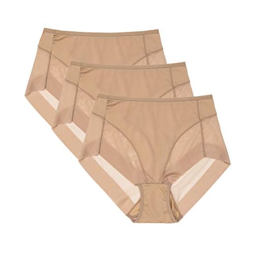 Channo Bragas Mujer Licra Invisibles Que No Marcan Efecto Tanga Básicas Colores Lisos (Pack de 3 Visón, M)