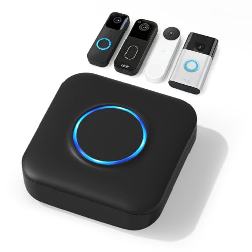 WIFI Doorbell Chime for Blink & Ring & Nest - Wireless Doorbell Extender with LED Flash Alert No Transmitter Needed Easy Setup Receiver (1 Pack)