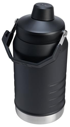 Image of Stanley IceFlow Fast Flow Jug with Handle 64 oz | Twist On Angled Spout Lid | Leakproof for Travel and Sports | Insulated Stainless Steel | BPA-Free | Black