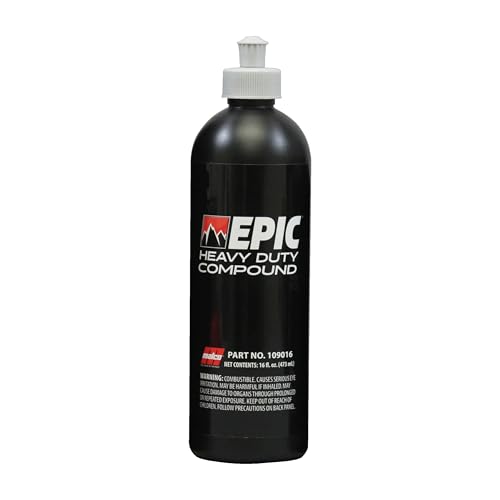 Malco Epic Heavy-Duty Car Polishing Compound Best Deep Scratch Remover | All-in-One Compound for Polishing Car Paint | Dust-Free, Swirl-Free Finish | Removes P1500 Sand Scratches | 16 Oz. (109016)
