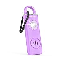 TECKNET Alarme De Segurança Pessoal Recarregável Para Mulheres, Chaveiro Autodefesa 130 Db Com Luz Estroboscópica Sos, Aviso Bateria Fraca, Sirene Alta Meninas, Crianças E Idosos - Roxo
