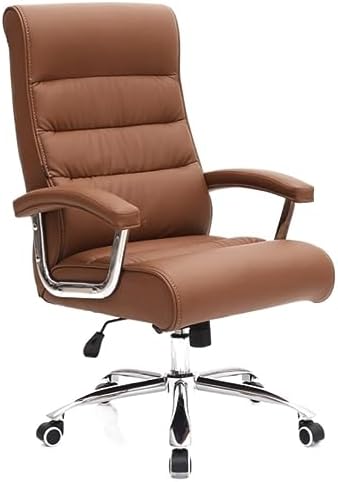 Home Office Desk Chair Office Chair Gaming Chair Desk Chair Computer Chair Ergonomic Computer Chair Built-in Spring Seat Bag High-Back PU Leather Desk Chair Bow Foot Computer Chairs for Home