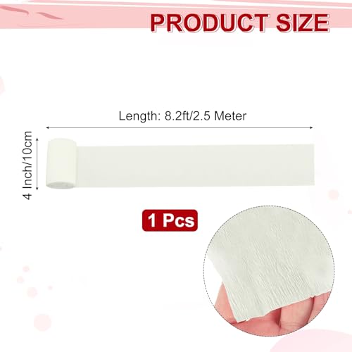 Image of MECCANIXITY Crepe Paper Roll 8.2ft Long 4 Inch Wide for Wedding Ceremony Various Large Festivals Decoration, Beige