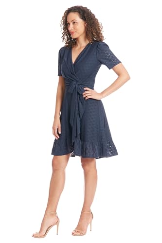 Image of London Times Women's Summer Ruffle Short Dress | Cocktail Dress for Women | Petite Dresses for Women Party