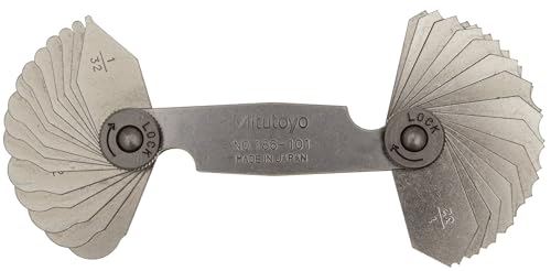 Calibre à rayon Mitutoyo 186-101 de 1/81,3 à 1/10,2 pouces pour mesure