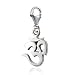 925 Sterling Silver Om Ohm Hindu Yoga Symbol Charm with Lobster Clasp for Charm Bracelet