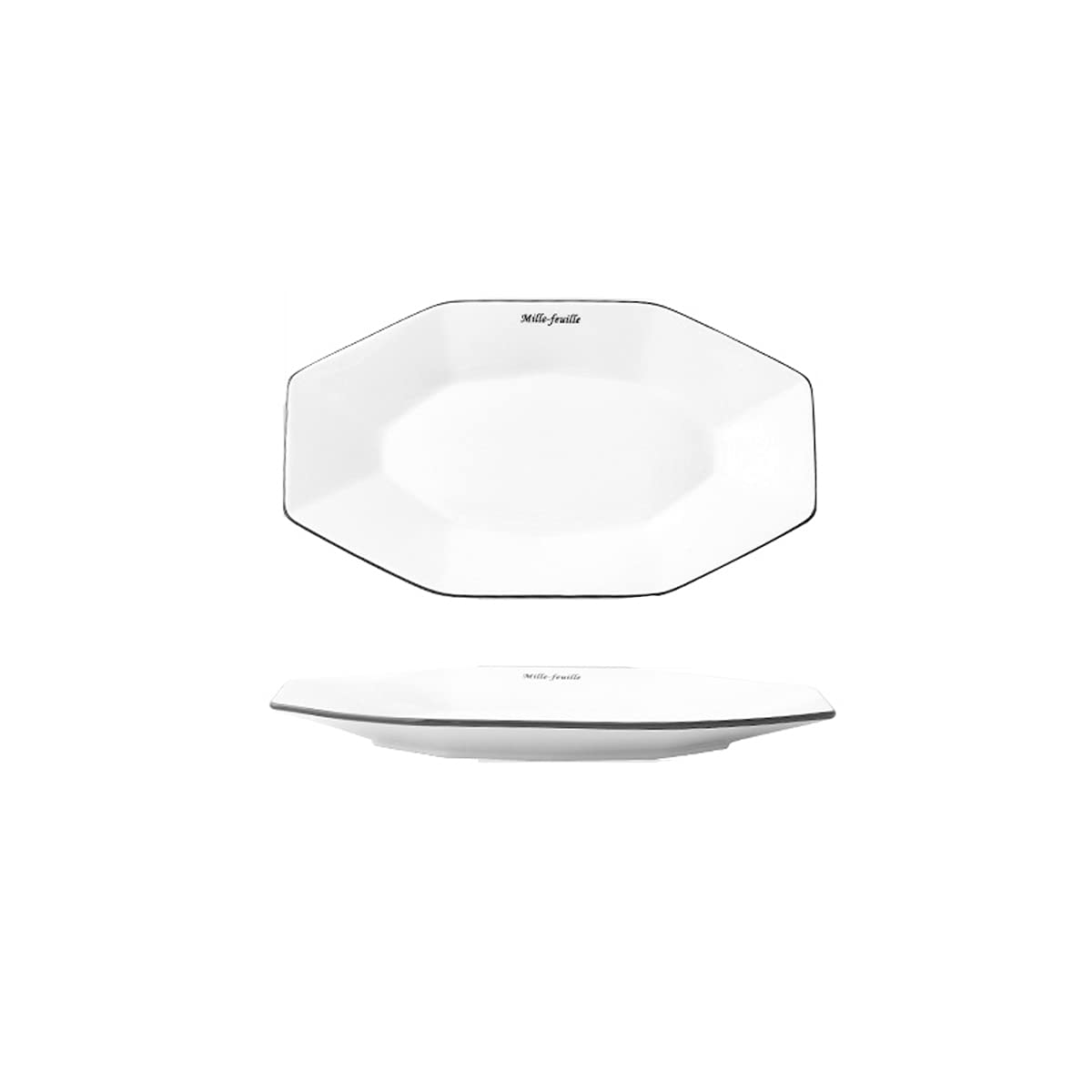 Dessert Bowls,Tapas Dishes,2 Pack 12 inch White Dinner Plates, Star-Geometric Serving Platter Dinnerware Dish, Dinner, Salad, Re