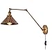 Produktbild Retro Wandleuchte Industrial mit Stecker, Verstellbar Wand-Leselampen Metall Langer Arm, 1,8 m Kabel mit Schalter, Messingfarbigen, Innen Wandlampe E27 für Schlafzimmer Badezimmer Wohnzimmer,1pack