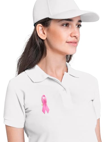 Image of Curvier 100PCS Pink Ribbons Breast Cancer Awareness Satin Lapel Pins for Charity Event Survivor Campaign Welfare Party Supplie