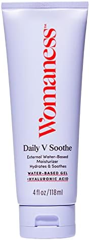 Womaness Daily V Soothe Gel - Soothing Menopause Support for Everyday Dryness - Hydrating Hyaluronic Acid Water-Based External Hydrator - Vegan, Estrogen & Hormone Free (4oz)